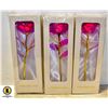 Image 1 : 3 FOREVER LOVE 24K GOLD PLATED ARTIFICAL ROSES