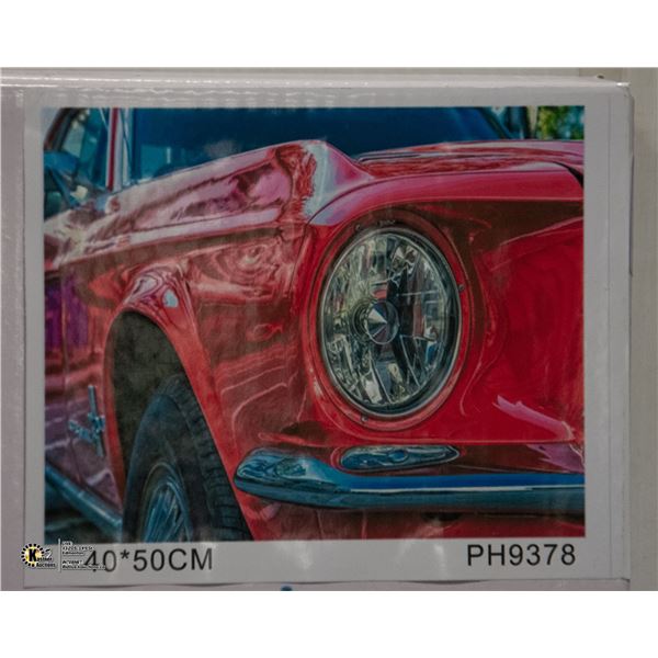 NEW DIY PAINT BY NUMBERS 50CM X 40CM RED CAR