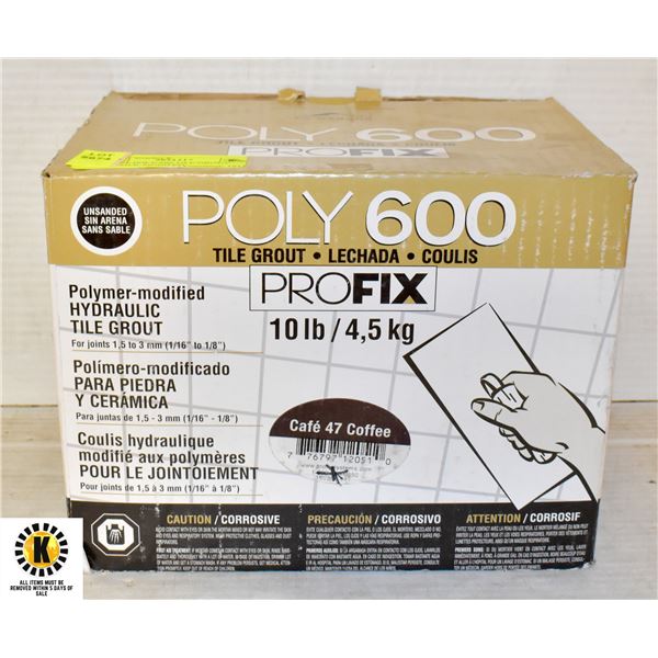 BOX OF POLY 600 TILE GROUT POLYMER-MODIFED