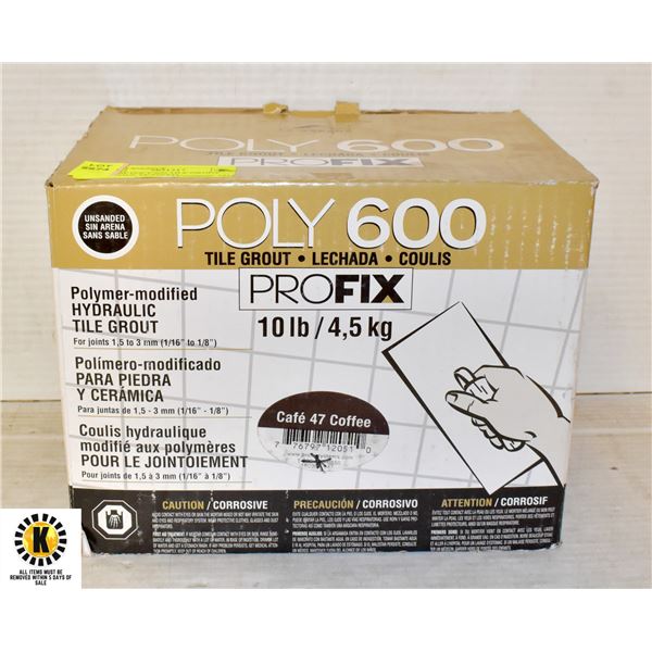 BOX OF POLY 600 TILE GROUT POLYMER-MODIFED