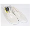 Image 1 : NEW SIZE 8 WHITE SHOES WITH SILVER ACCENT THREADS