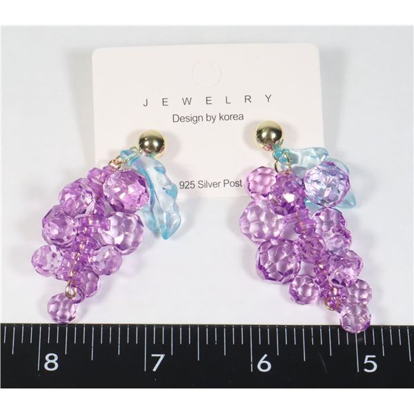 NEW GRAPE THEME DROP EARRINGS