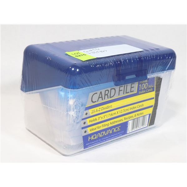 NEW CARD FILE INCLUDES 100 3 X5  INDEX CARDS