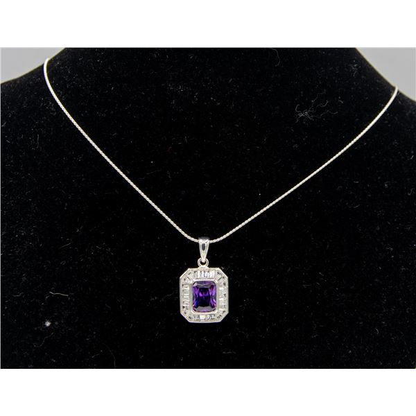 STERLING SILVER AMETHYST NECKLACE AND PENDANTS