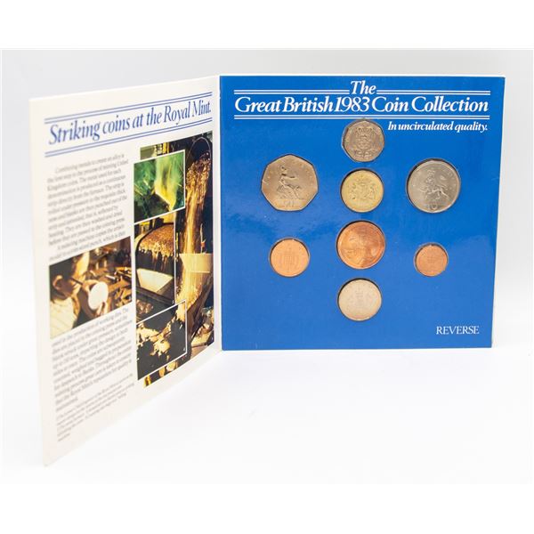 1983 GREAT BRITAIN 8 COIN UNCIRCULATED SEALED SET