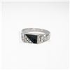 NEW MENS TITANIUM ALLOY CUBIC ZIRCONIA