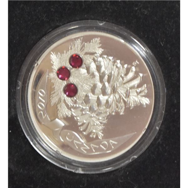 2010 RCM $20 HOLIDAY PINE CONES - PURE SILVER