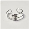 Image 1 : BZ1081-42 SILVER CZ TOE RING