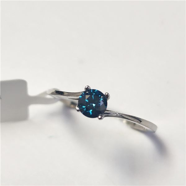 BZ1081-16 10K BLUE DIAMOND RING