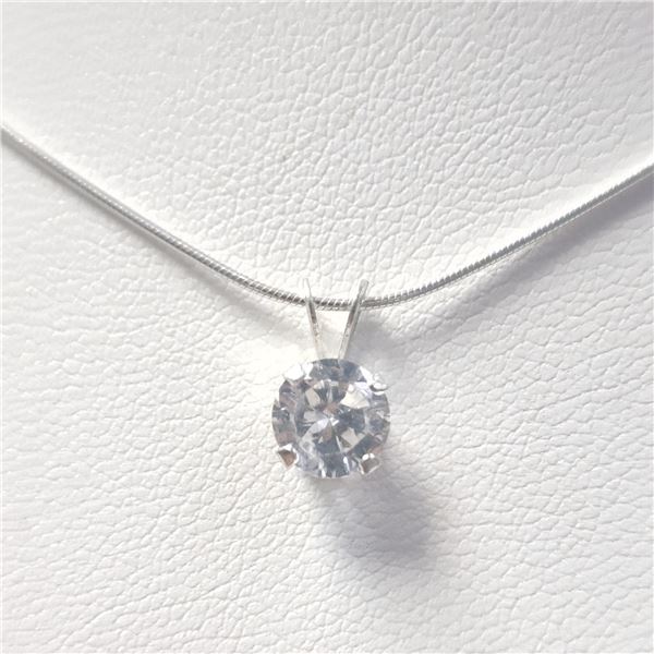 BZ1081-43 SILVER CZ 18" NECKLACE