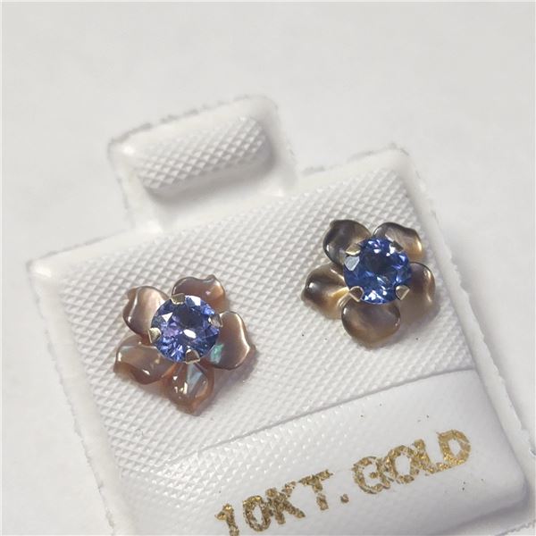 BZ1081-18 10K TANZANITE 2IN1 EARRINGS