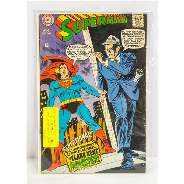 SUPERMAN #209 12 CENT COMIC