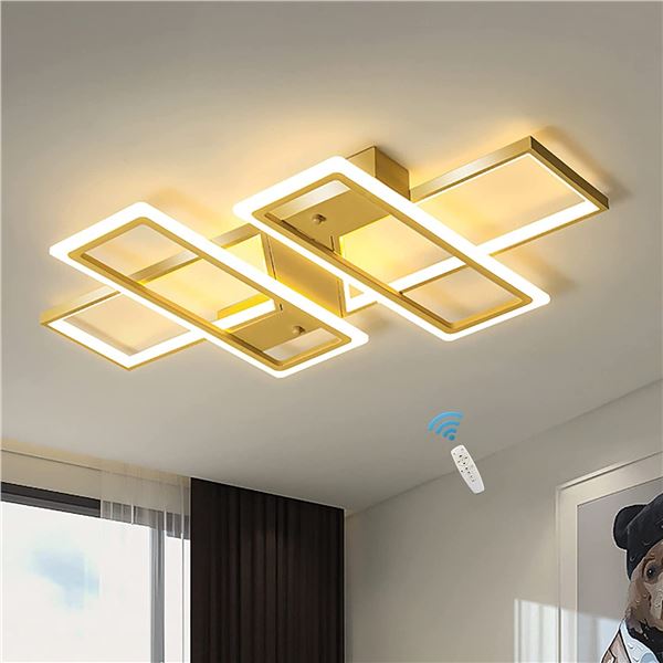 NEW REPACKED JAYCOMEY GOLD TONE LED CEILING LIGHT