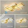 Image 3 : NEW REPACKED JAYCOMEY GOLD TONE LED CEILING LIGHT