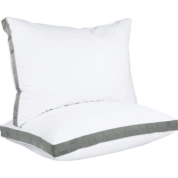 NEW SET OF 2 UTOPIA BEDDING 2" GUSSETED PILLOWS