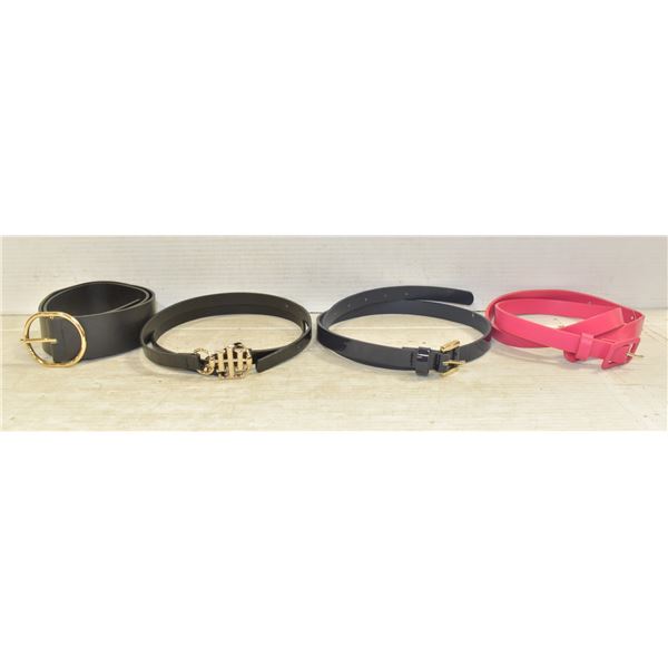 4 NEW ASSORTED WOMENS BELTS SIZES 2,6,8,12