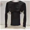 Image 1 : NEW NIA LADIES BLACK 2 PIECE SPLIT TOP, SZ MEDIUM