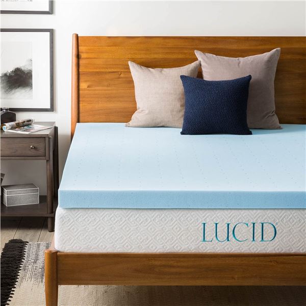 NEW LUCID 3" GEL MEMORY FOAM MATTRESS TOPPER, TWIN