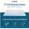 Image 2 : NEW LUCID 3" GEL MEMORY FOAM MATTRESS TOPPER CAL K