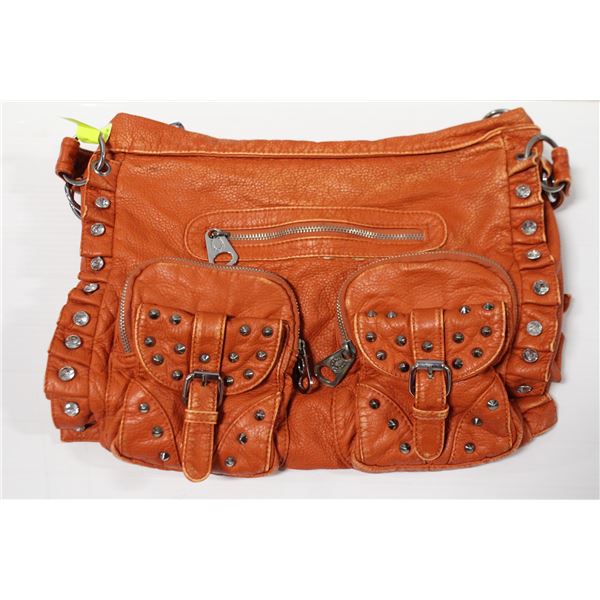 GENUINE LEATHER WOMENS BAG - 8 COMPARTMENTS