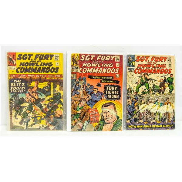 SGT. FURY AND HIS HOWLING COMMANDOS #20,27,28