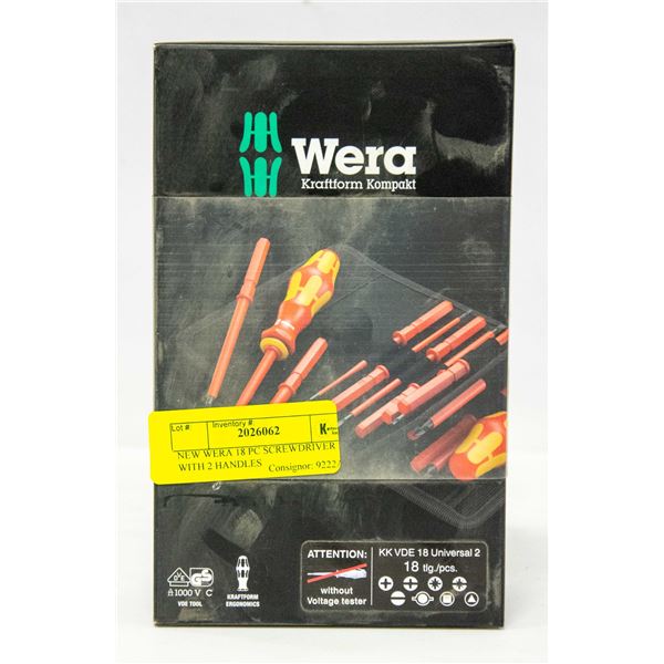 NEW WERA 18 PC SCREWDRIVER SET WITH 2 HANDLES