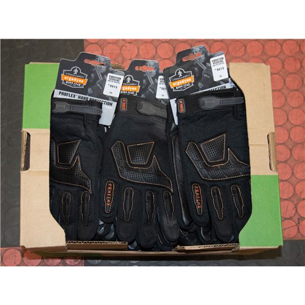 BOX OF VIBRATION REDUCING SIZE 2XL WORK GLOVES