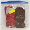 Image 1 : 2 PACK LADIES LEATHER GLOVES SIZE SMALL