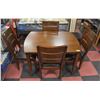 Image 1 : WOOD TONE TABLE WITH 4 LEATHERETTE SIDECHAIRS