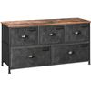 Image 1 : NEW SONGMICS FABRIC 5 DRAWER DRESSER, RUSTIC BROWN