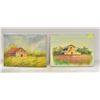 Image 1 : PAIR OF 12" X 16" ORIGINAL CANVAS PAINTINGS