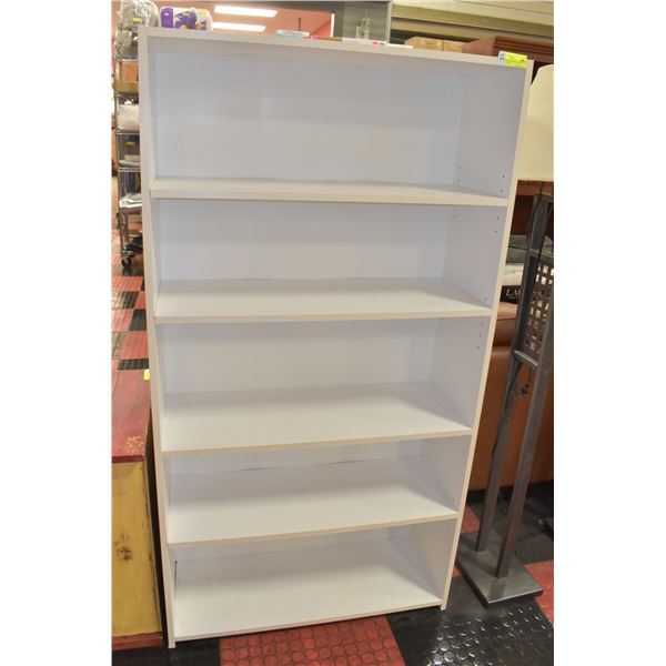 WHITE BOOKSHELF 60" HIGH, 32 WIDE, 12" DEEP