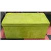 Image 1 : SUEDE CHEST WITH LID - LIGHT OLIVE GREEN