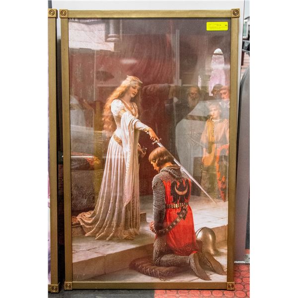 FRAMED PRINT  THE ACCOLADE  BY EDMUND LEIGHTON