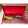 Image 1 : ESTATE RED TOOL BOX WITH VARIOUS CONTENTS