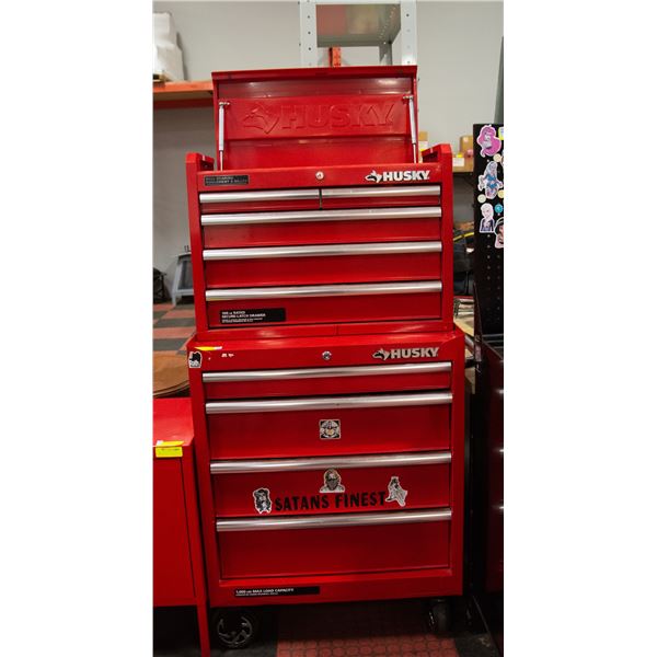 2 TIER HUSKY LOCKING TOOL CHEST 27  X 18  X 54 