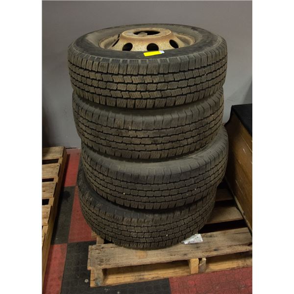 4 X MICHELIN LTX M+S TIRES ON RIMS LT225/75R16