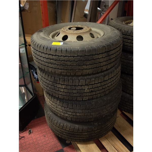 4 X MICHELIN LTX M+S TIRES ON RIMS LT225/75R16