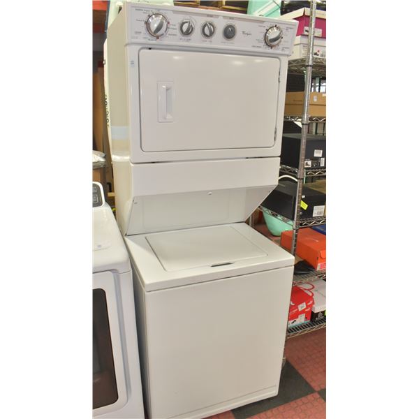 WHIRLPOOL WHITE STACKED WASHER SRYER COMBO