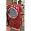 Image 1 : RED MAYTAG 3000 SERIES COMMERCIAL DRYER W/PEDISTAL