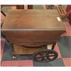 Image 1 : VINTAGE DROP LEAF TABLE ON WHEELS H-27.5" L-25"