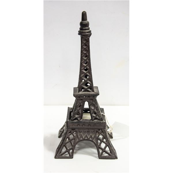 CAST IRON EIFFEL TOWER CANDLE HOLDER 13  TALL