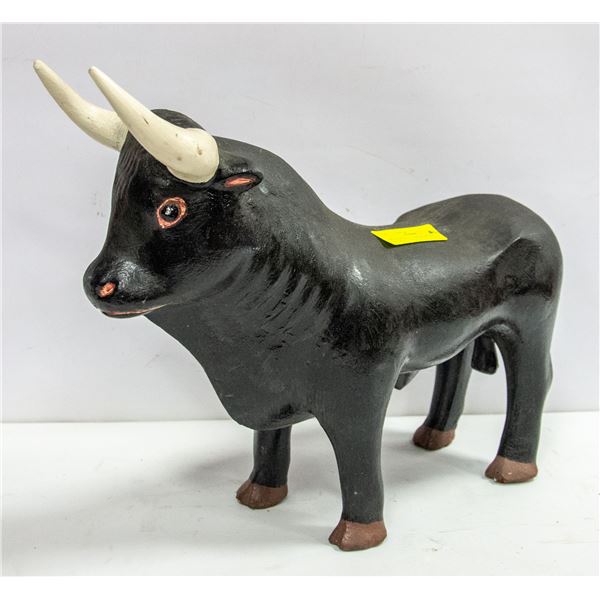 SPANISH BULL LARGE DECOR FIGURINE APPROX 10  TALL