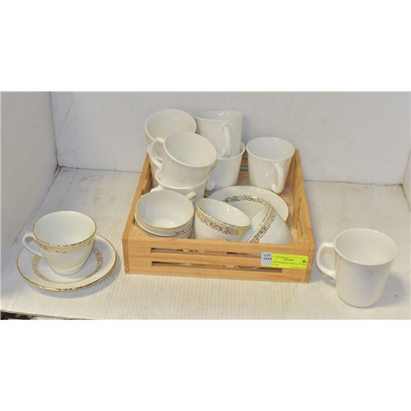 SET OF 8 CORNING MUGS, CP RAIL TEA CUPS