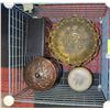 Image 1 : BASKET OF VINTAGE CANISTERS STAND