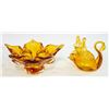 Image 1 : ORANGE BOWL ART GLASS + ART GLASS SWAN