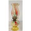 Image 1 : ANTIQUE URANIUM GLASS OIL LAMP