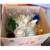 Image 1 : VINTAGE GLASSWARE- BOX LOT OF 14 PIECES