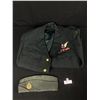 Image 1 : 1969 RCAF Tunic Size 7 Canadian Military Cadet Hat with Badge