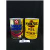 Image 1 : Texaco and Pennzoil Empty Composite motor oil tins